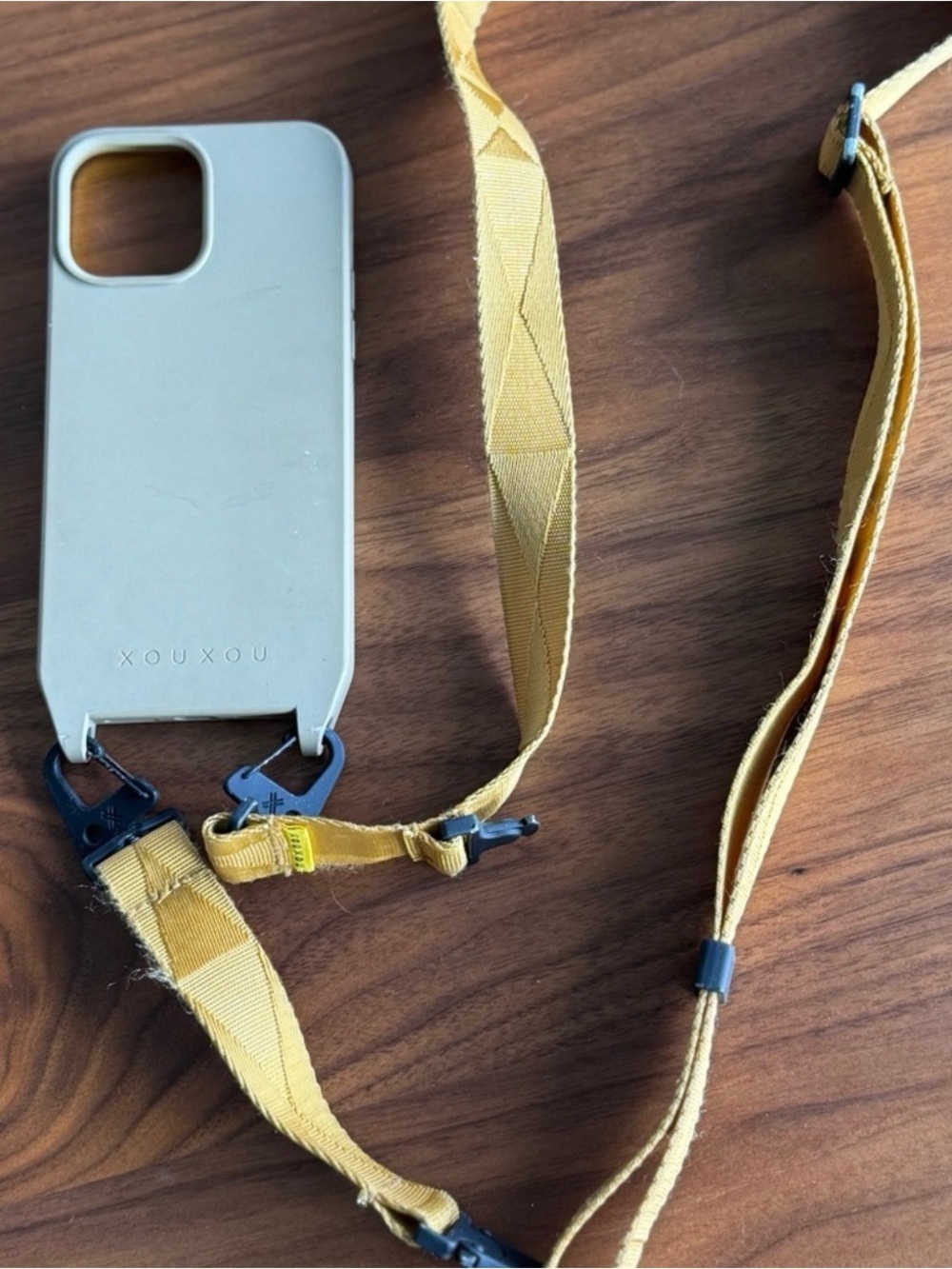 Yellow Phone Case with Detachable Strap 12 Pro
max IPhone